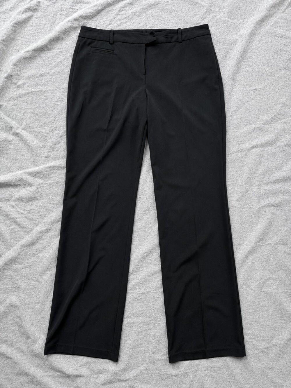 Selene Sport Women's Black Straight Leg Career Pants Stretch Ankle Zip Slacks
